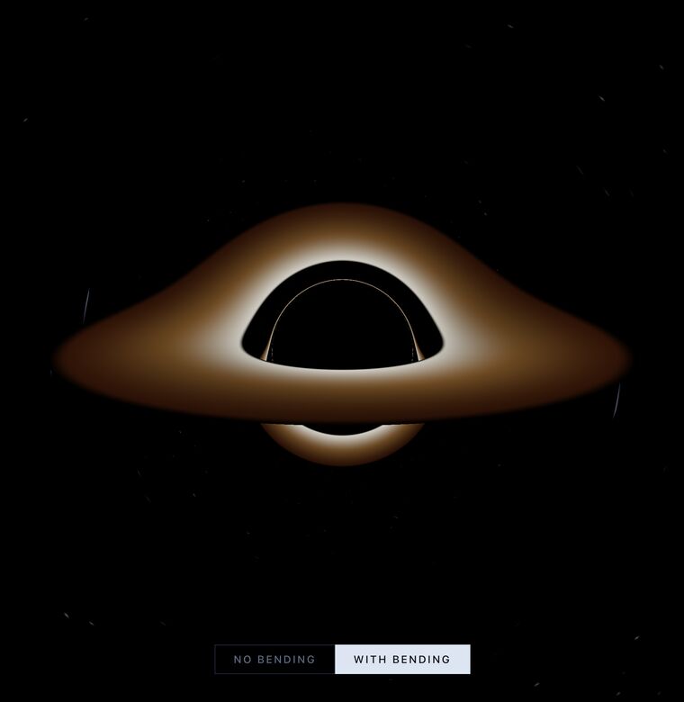 An accretion disk warped by gravitational lensing